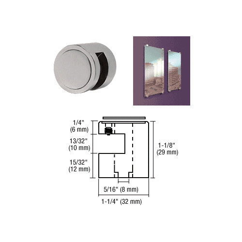 CRL Brushed Stainless Edge Grip for 3/8" Material - EG38BS