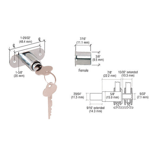 CRL Chrome Track Plunger Lock - 981