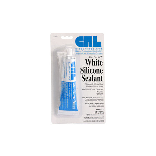 CRL White Silicone Sealant 3 Fluid Ounce Squeeze Tube - 22W