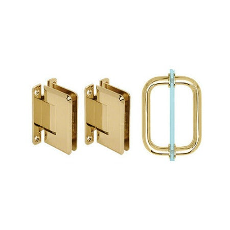 CRL Brass Pinnacle Shower Pull and Hinge Set - P1NS3BR