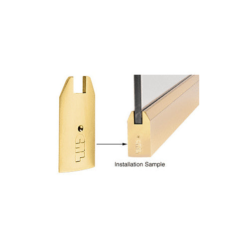 CRL Polished Brass 4" Tapered End Cap for Wedge-Lock Sidelite Rails and 3/4" Glass - SREC4TPB34