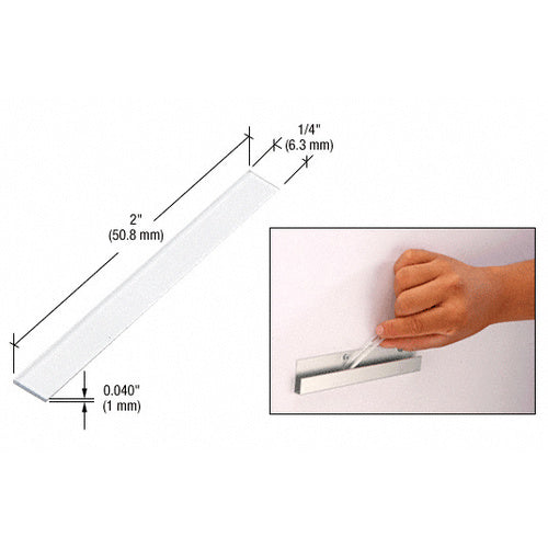 CRL .040" x 1/4" x 2" Clear Plastic Setting Blocks - 100 Pack - PSB040