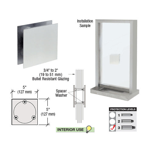 CRL 5" Square Level 3 Bullet Resistant Speak-Thru - N555C3