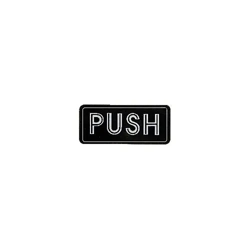 CRL Horizontal Black with Silver Letters "PUSH" Decal - 566HA