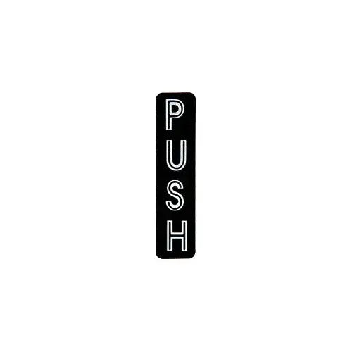 CRL Vertical Black with Silver Letters "PUSH" Decal - 566VA