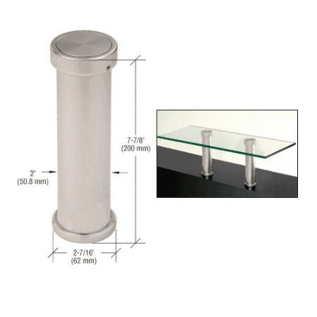 CRL Satin Nickel 7-7/8" UV Bonded Vertical Countertop Support - UV0132