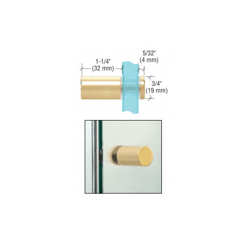 CRL Brass Cylinder Style Single-Sided Shower Door Knob - SDK212BR