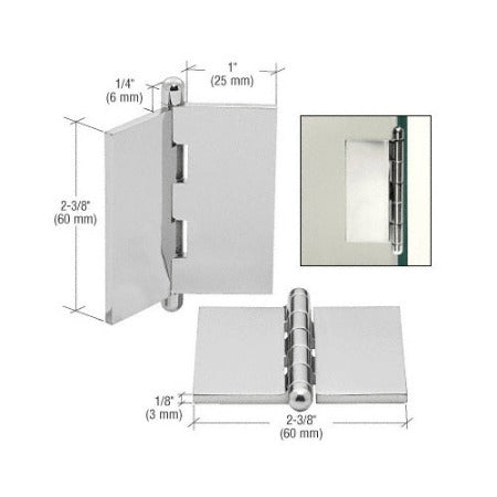 CRL Chrome Large Flat Glass-to-Glass Hinge - UV0090