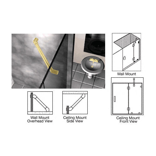 CRL Satin BrassThrough-Glass Mounted Support Bar - SUP135SB