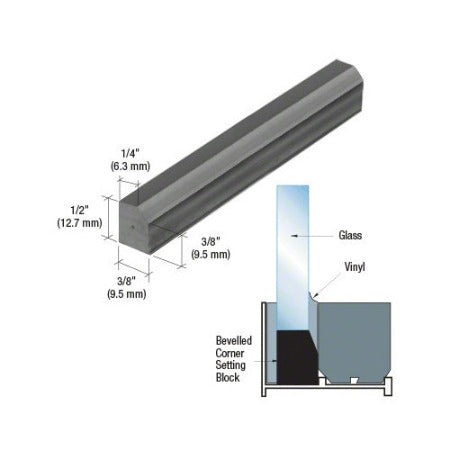 CRL "Vinyl Set" Beveled Corner Setting Blocks 4" Long - 100 Pack - TPVS2