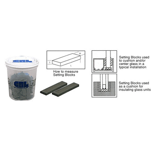 CRL 1/16" x 1/2" x 4" Neoprene Setting Blocks - 100 Pack - SB578