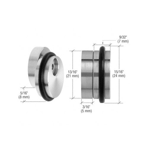 CRL Brushed Stainless Eccentric U.V. Bonded Glass Shelf Support - UV6194