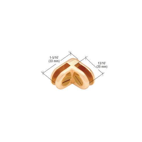 CRL Brass Two-Way 90 Degree Display Connector - ZLC2BR
