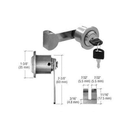 CRL Brushed Stainless UV Bond Lock For Single Inset/Overlay Glass Doors - UV4101BS