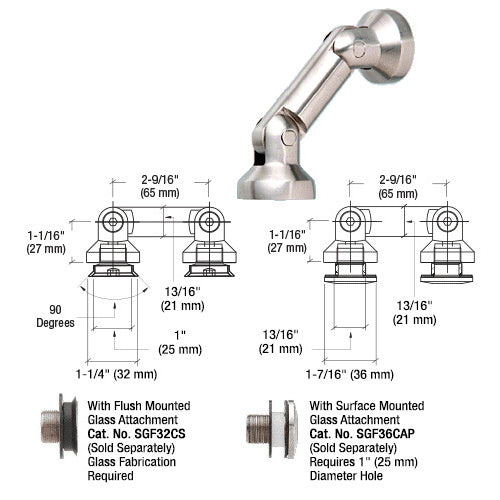 CRL Glass-to-Glass Column Swivel Fitting