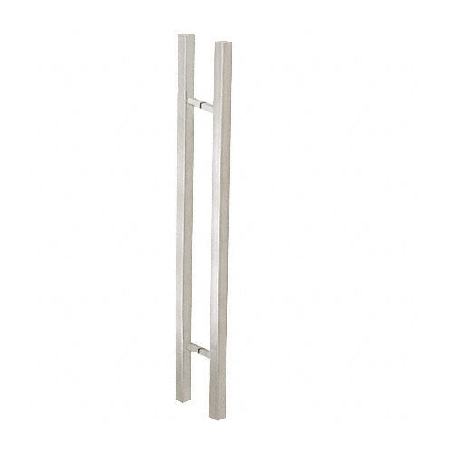 CRL Brushed Stainless Glass Mounted Square Ladder Style Pull Handle with Square Mounting Posts - 48" (1219 mm) Overall Length - 48SQSLPBS