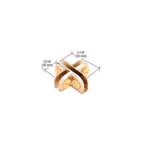 CRL Brass Four-Way 90 Degree Adjustable Shelf Connector - ZLC10BR