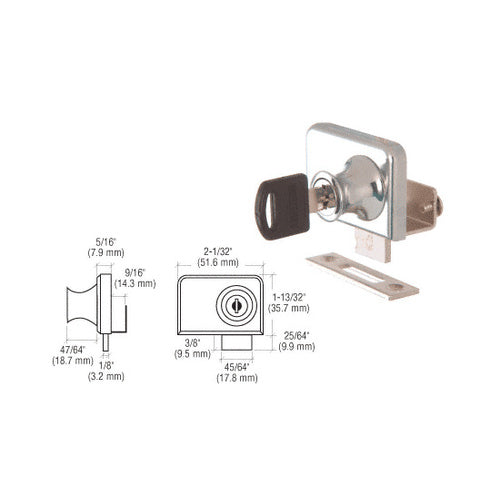 CRL Chrome Plated Lock for 3/8" Double Glass Doors - Keyed Alike - LK346KA