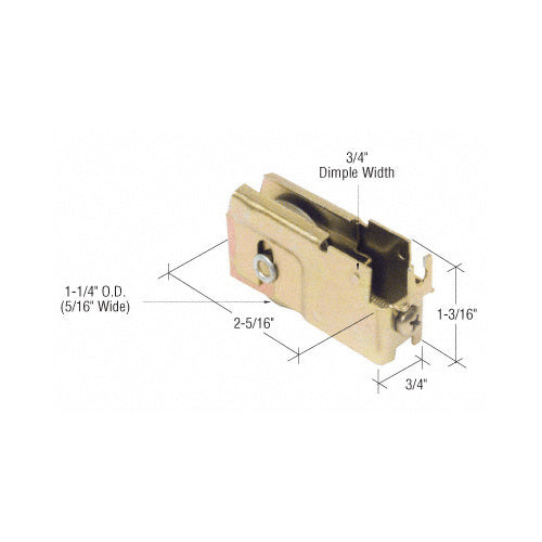 CRL 1-1/4" Steel Sliding Glass Door Roller with 23/32" Wide Housing for Pacific Doors - CRLD1526