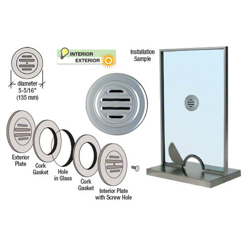 CRL Satin Anodized Aluminum 5-5/16" No-Draft Speak-Thru - 834A
