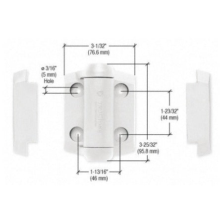 CRL White Self Closing Gate Hinges - TCHA1W