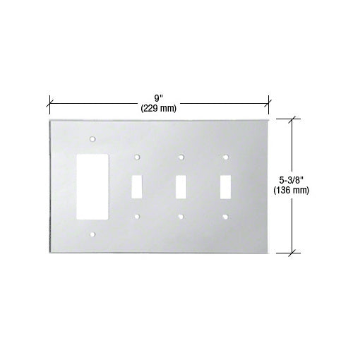 CRL Clear Single Decora & Triple Toggle Acrylic Mirror Plate - PMP419