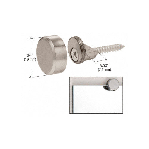 CRL Brushed Nickel Round Mirror Clips - Set - MC02BN