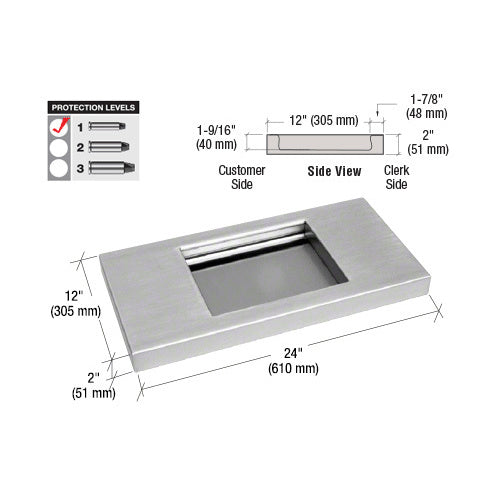 CRL Brushed Stainless Steel Shelf with Deal Tray - SSDT2412