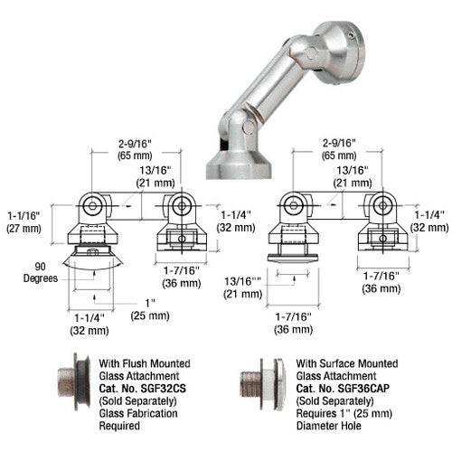 CRL Glass-to-Wall Column Swivel Fitting