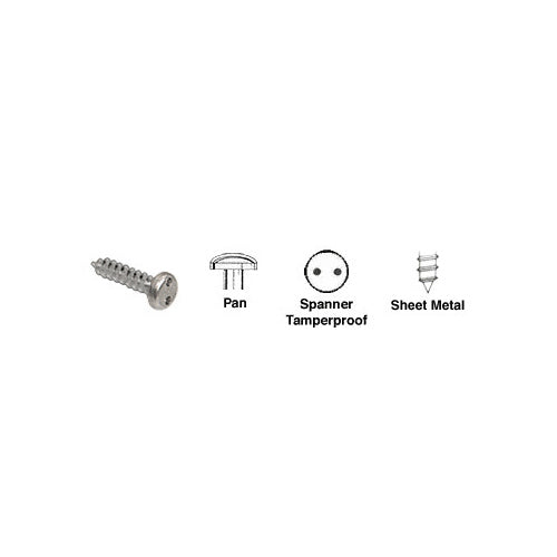 CRL 6 x 1/2" Pan Head Spanner Tamperproof Type 'A' Sheet Metal Screws [100 pack] - TP6X12PHSMS