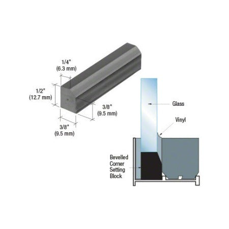 CRL "Vinyl Set" Beveled Corner Setting Blocks 2" Long - 100 Pack - TPVS1