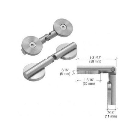 CRL Brushed Stainless UV Circular Glass-to-Glass Hinge - UV3010BS