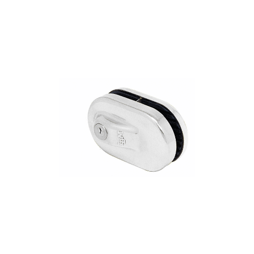 CRL Polished Stainless Steel Glass Mounted Slip-on Patch Lock for Use with 1/2" Glass - 1NT686CH