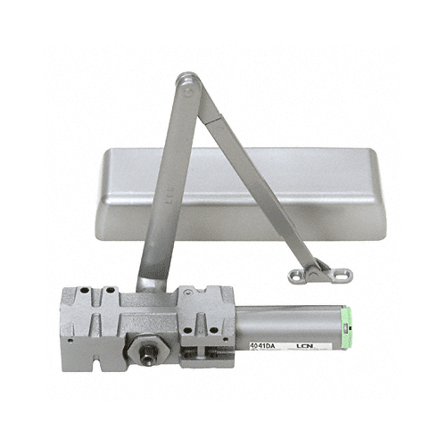 CRL LCN Aluminum ANSI Grade 1 Adjustable Spring Power Multi-Size Size 1 - 6 Surface Mounted Door Closer with Delayed Action - 4041DAL