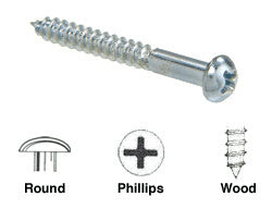 CRL 6 x 1-1/4" Round Head Nickel Plated Wood Screws [100 pack] - 6X114RHNPWS