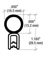 CRL Black Vertical Bulb Trim Seal® - 75001359