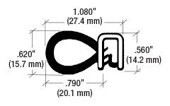 CRL Oversize Bulb Trim Seal - Flange Size: .040 in to .070 in - 75001362