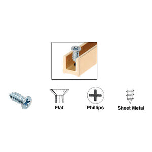 CRL 8 x 7/16" Flat Head Phillips Bright Zinc Chromate Sheet Metal Screws [#6 head] - AV1479