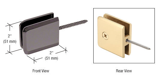 CRL Square Beveled Wall Mount Movable Transom Clamp