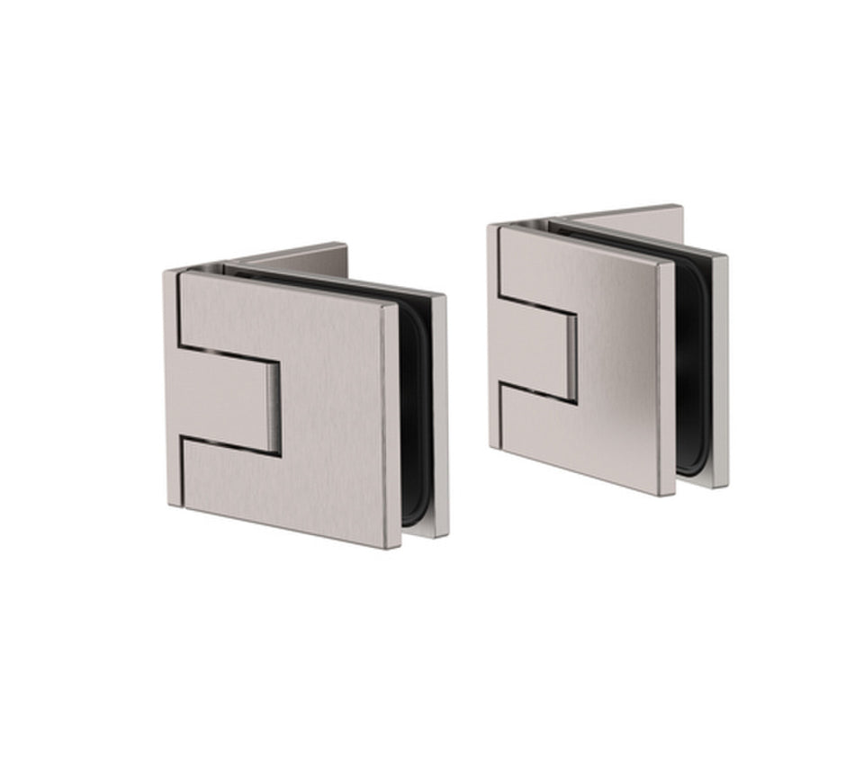 Juna Adjustable 90° Wall-Glass Hinge with Offset Backplate [Set of 2]