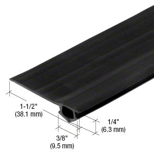 Black Vinyl Adjustable Width Bug Strip, 1-1/2" Max Width - 100 ft Roll - BS3109BLC