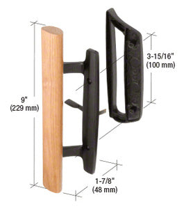 CRL Wood/Black Mortise-Style Handle 3-15/16" Screw Holes - C1131