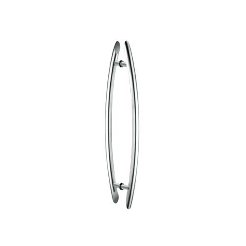 CRL Polished Stainless Glass Mounted Crescent End-Mount Back-to-Back Pull Handle - 18" (457 mm) - CE18X18PS