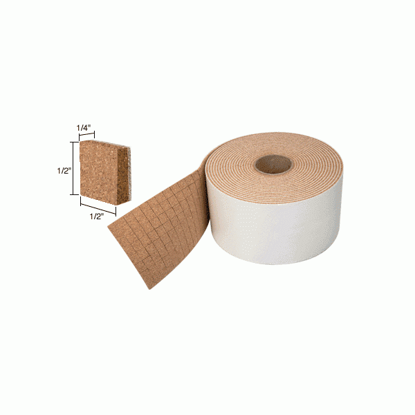 CRL 1/2" x 1/2" x 1/4" Cork Non-Adhesive Shipping Pads - Bulk - CNA12B