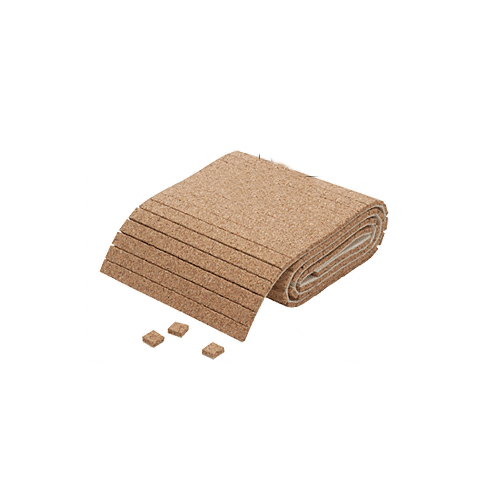 CRL 1/2" x 1/2" x 1/4" Cork Non-Adhesive Shipping Pads - Roll - CNA12