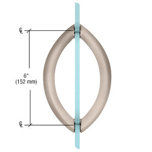 CRL 6" Crescent Style Back-to-Back Pull Handles Without Metal Washers