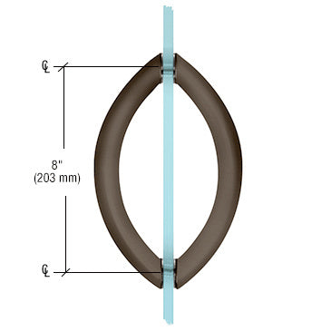 CRL 8" Crescent Style Back-to-Back Pull Handles Without Metal Washers