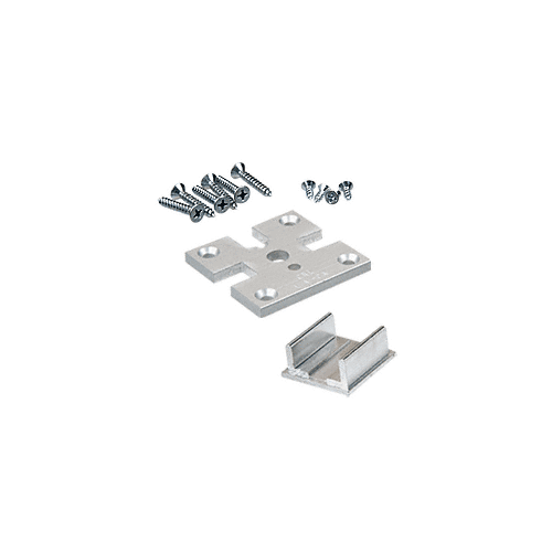 CRL 3-Way Satin Anodized 2" x 2" Partition Post Base Plate Kit for Posts Up to 24" - D1990A3W