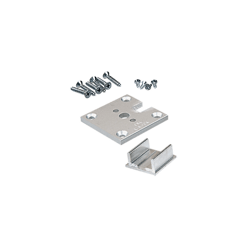 CRL Satin Anodized 2" x 2" End Partition Post Base Plate Kit - D1990AE