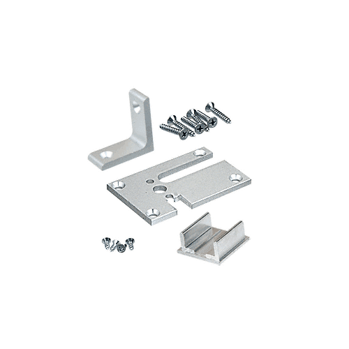 CRL Satin Anodized 2" x 3" Corner Design Series Partition Post Base Plate Kit for Posts Over 24" - D1993ACR
